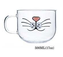 Load image into Gallery viewer, Glass Mugs Double Wall Glass mug, Bear cat dog animal Double-layer glass mug Coffee Cup, Christmas mug gift ,cute Tea Milk Cup