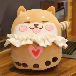 Cute Animal on Bubble Tea Hand Warmer Plushie - comes with or without blanket!