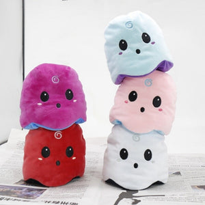 cute reversible ghost plush toy can be cute or can be angry