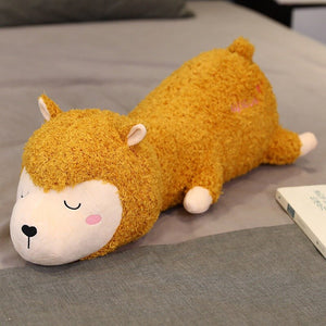 cute brown lying alpaca plushie perfect companion for your partner