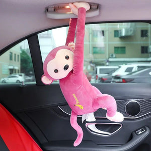 Red Ass Monkey Toy Hand Tissue Box Holder Sexy Long Arms Gibbon Pink Brown Monkeys Car Home Decor Plushie Kids Gift 43cm