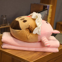 Load image into Gallery viewer, Cute Animal on Bubble Tea Hand Warmer Plushie - comes with or without blanket!
