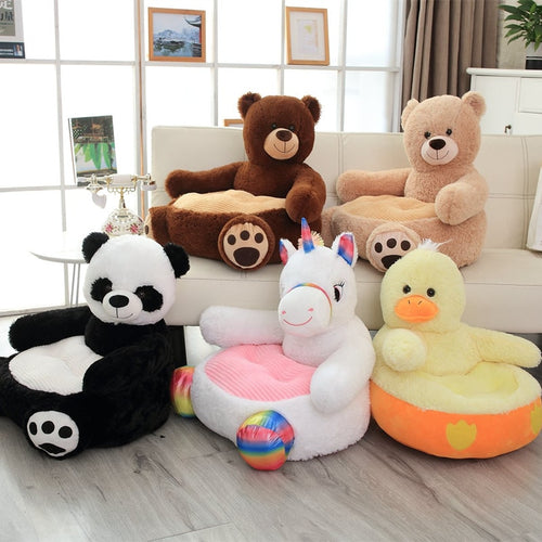 cute brown bear chair, cute khaki bear cushion, cute panda couch, cute unicorn sofa, cute duck seat