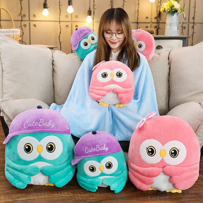 Get this cute owl plushie for your friends/children to wish them continued success.  Different sizes of the owl plushie comes with different features. The largest owl plushie (height 50cm) comes with a blanket large enough to cover anyone not taller than 170cm :D