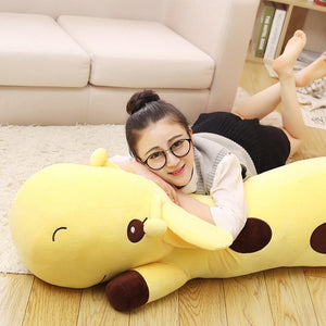 long giraffe fluffy stuffed animal yellow cute plush toy