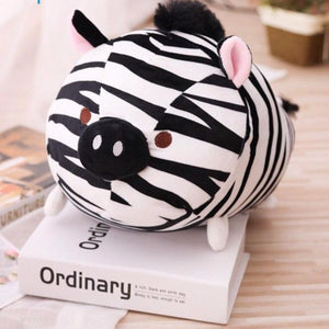 cute zebra plush toy with pig like nose and black hair for kids and girlfriend
