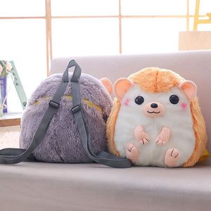 Nooer Hedgehog Plush Backpack Hedgehog Soft Backpacks Doll Plush Shoulder Bag Birthday Children Kids Girls Gift