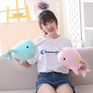 narwhal plush toy unicorn in the sea whale toy
