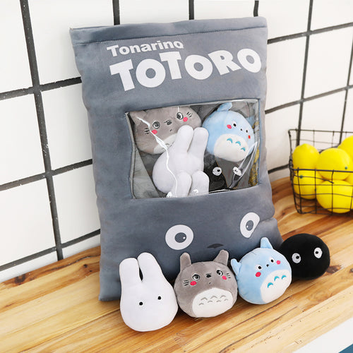 cute mini totoro plushie snack in pudding bag