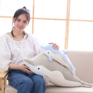 giant dolphin 80cm cute pink blue grey plushie plush toy high quality stuffed animal soft fluffy