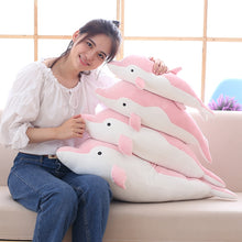 Load image into Gallery viewer, giant dolphin 80cm cute pink blue grey plushie plush toy high quality stuffed animal soft fluffy couple toy