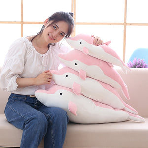 giant dolphin 80cm cute pink blue grey plushie plush toy high quality stuffed animal soft fluffy couple toy