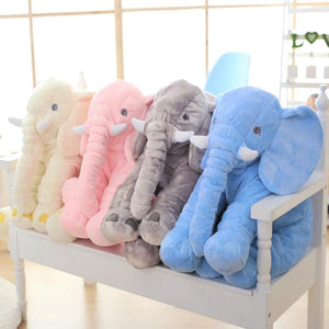 4 cute elephant plush in a row. 