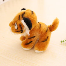 Load image into Gallery viewer, side view of brown tiger cub plush toy with cute little tail