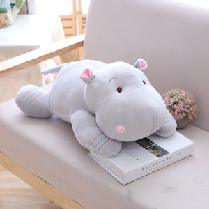 grey hippo plush toy for kids girlfriends and partners