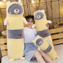 Load image into Gallery viewer, grey bear long pillow plushies