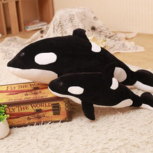 Load image into Gallery viewer, black killer whale orca plush toy 120cm stuffed animal