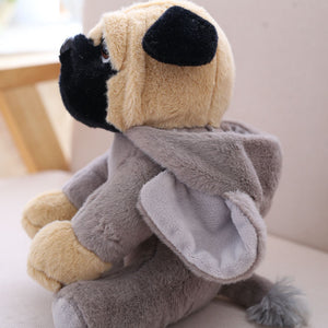 cute pug dog in elephant plushie