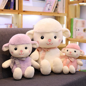 How cute are these sheep plushies. Sitting together quietly.