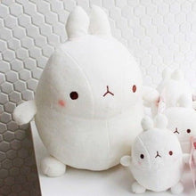 Load image into Gallery viewer, cute Molang rabbit plushie in white and its original round shape