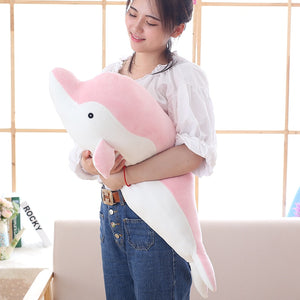 giant dolphin 80cm cute pink blue grey plushie plush toy high quality stuffed animal soft fluffy