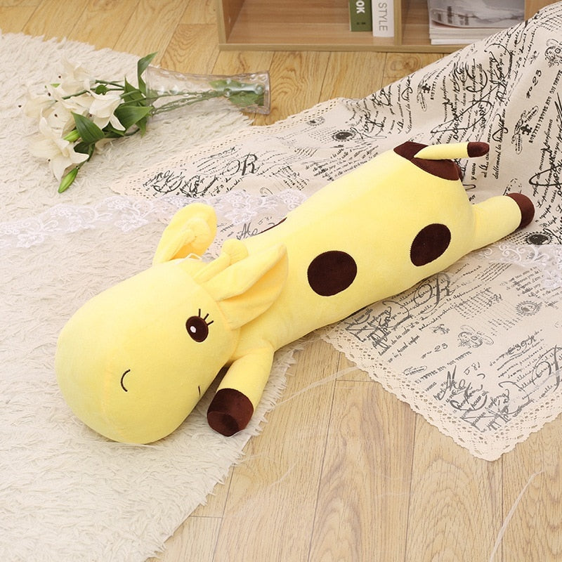 long giraffe fluffy stuffed animal yellow cute plush toy