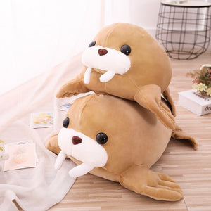 Look how soft and squishy these walrus plushies are!