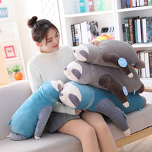 Load image into Gallery viewer, stacked grey sloth plushie and blue sloth plushie