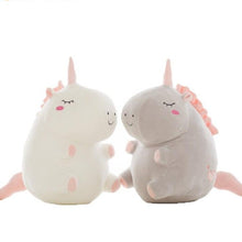 Load image into Gallery viewer, cute white and grey fat unicorn plush toy