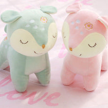 Load image into Gallery viewer, cute green deer plushie and cute pink deer plushie