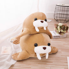 Load image into Gallery viewer, Baby walrus plushie loves mama walrus plushie