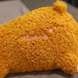 cute alpaca plush toy with cute alpaca signature