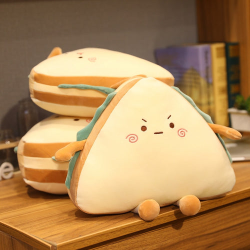 cute sandwich stuffed toy with cute faces