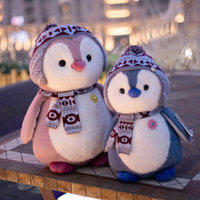 Load image into Gallery viewer, cute penguin in winter plush toy with bennie and scarf