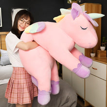 Load image into Gallery viewer, Look how huge is this cute pink unicorn plushie! Totally worth a buy!