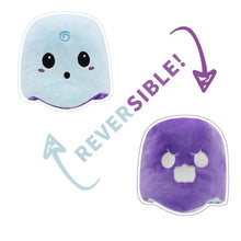 Load image into Gallery viewer, cute reversible ghost plush can be your innocent little ghost or the angry little ghost