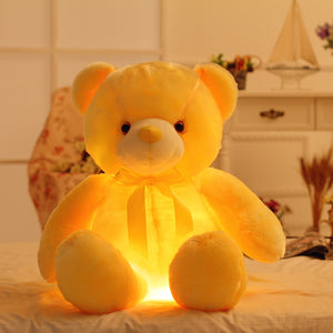 Romantic yellow lighted bear plushie