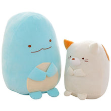 Load image into Gallery viewer, Blue dinosaur and white kitten plushie