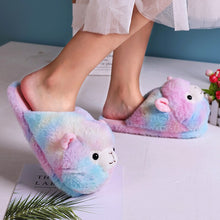 Load image into Gallery viewer, cute unicorn pink brown alpaca llama indoor shoes warm winter adult princess plush