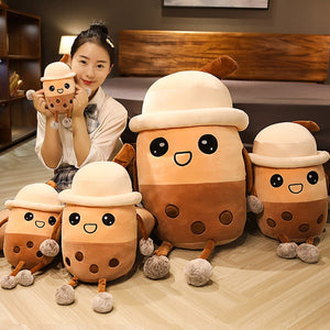 cute bubble milk tea plush toy with different sizes