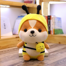Load image into Gallery viewer, yellow bee dressed up shiba inu plushie