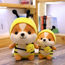 Load image into Gallery viewer, yellow bee dressed up shiba inu plushies