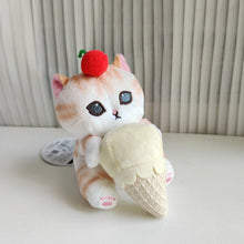 Load image into Gallery viewer, cute orange cat plushie eating ice cream pendant