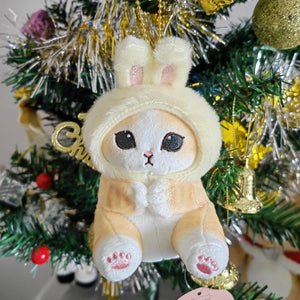 cute ginger cat plushie pendant to be hang on christmas tree