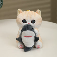 Load image into Gallery viewer, Jawsome Cuddles: The Cute Ginger Cat in Shark Costume Plushie 13CM