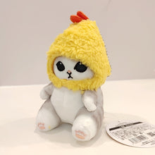 Load image into Gallery viewer, Cute ginger cat plushie in chicken costume - cuddly and cluckin&#39; fun!