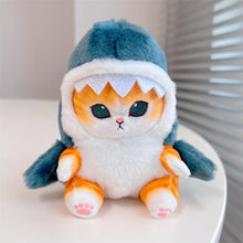 Load image into Gallery viewer, Jawsome Cuddles: The Cute Ginger Cat in Shark Costume Plushie 13CM